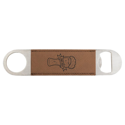 1 1/2" x 7" Dark Laserable Leatherette Bottle Opener