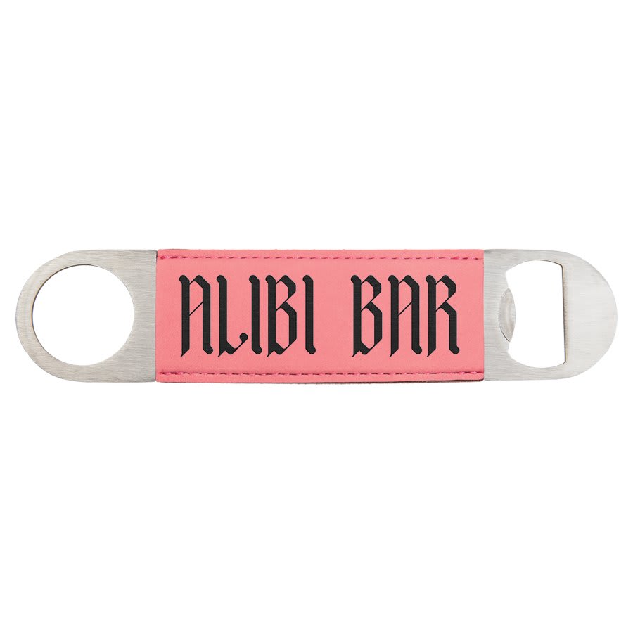 1 1/2" x 7" Laserable Leatherette Bottle Opener