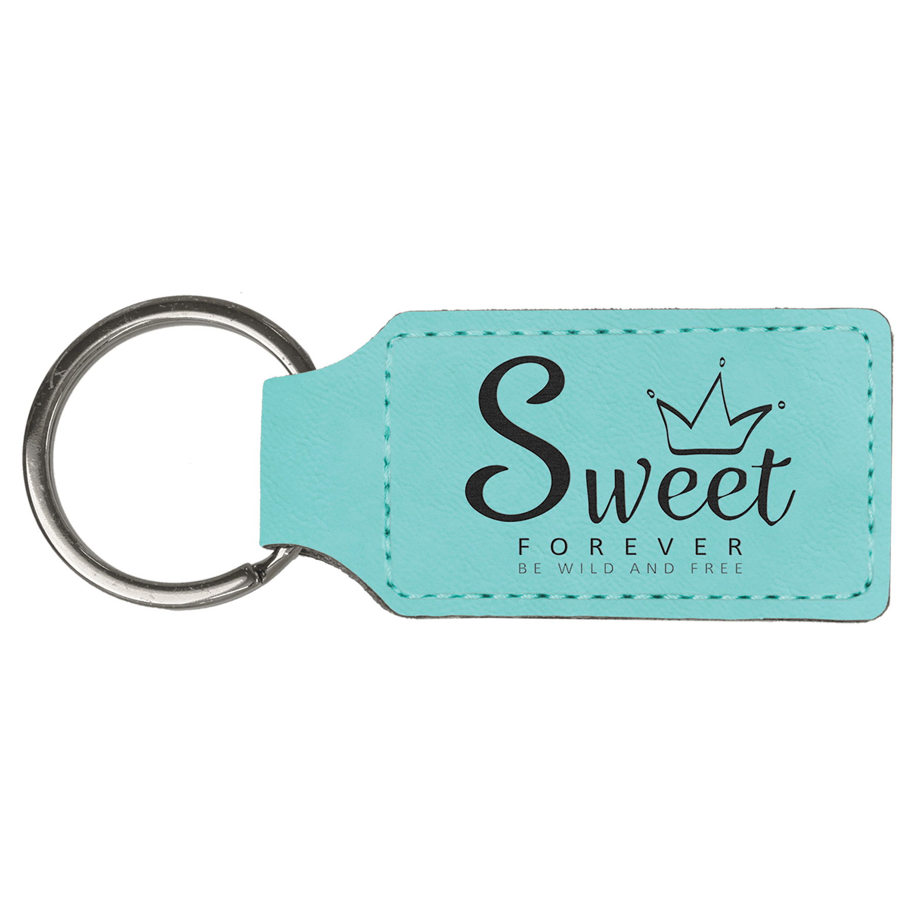 2 3/4" x 1 1/4" Laserable Leatherette Rectangle Keychain