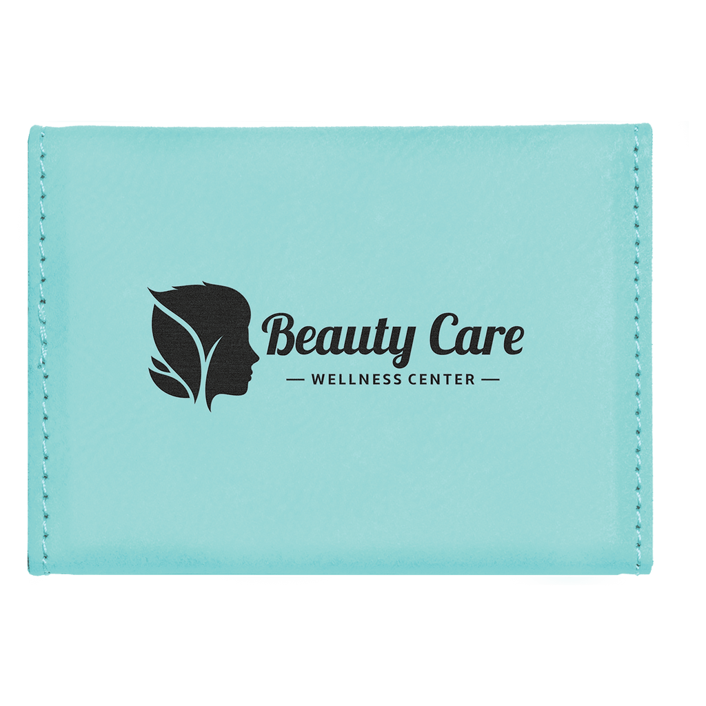 3 3/4" x 2 3/4" Laserable Leatherette Hard Business Card Holder