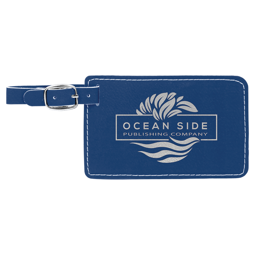 4 1/4" x 2 3/4"/Silver Laserable Leatherette Luggage Tag