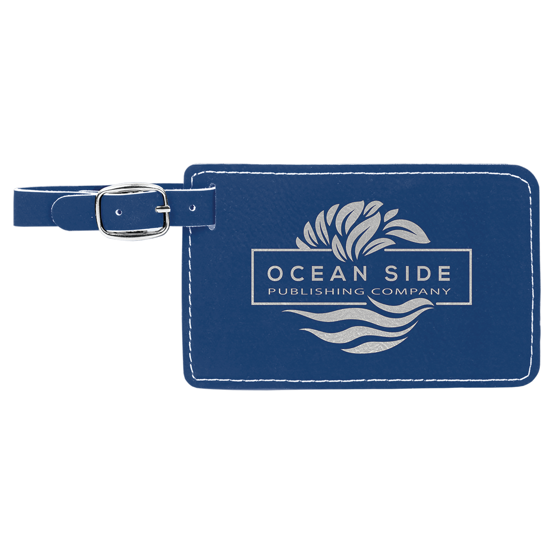 4 1/4" x 2 3/4"/Silver Laserable Leatherette Luggage Tag