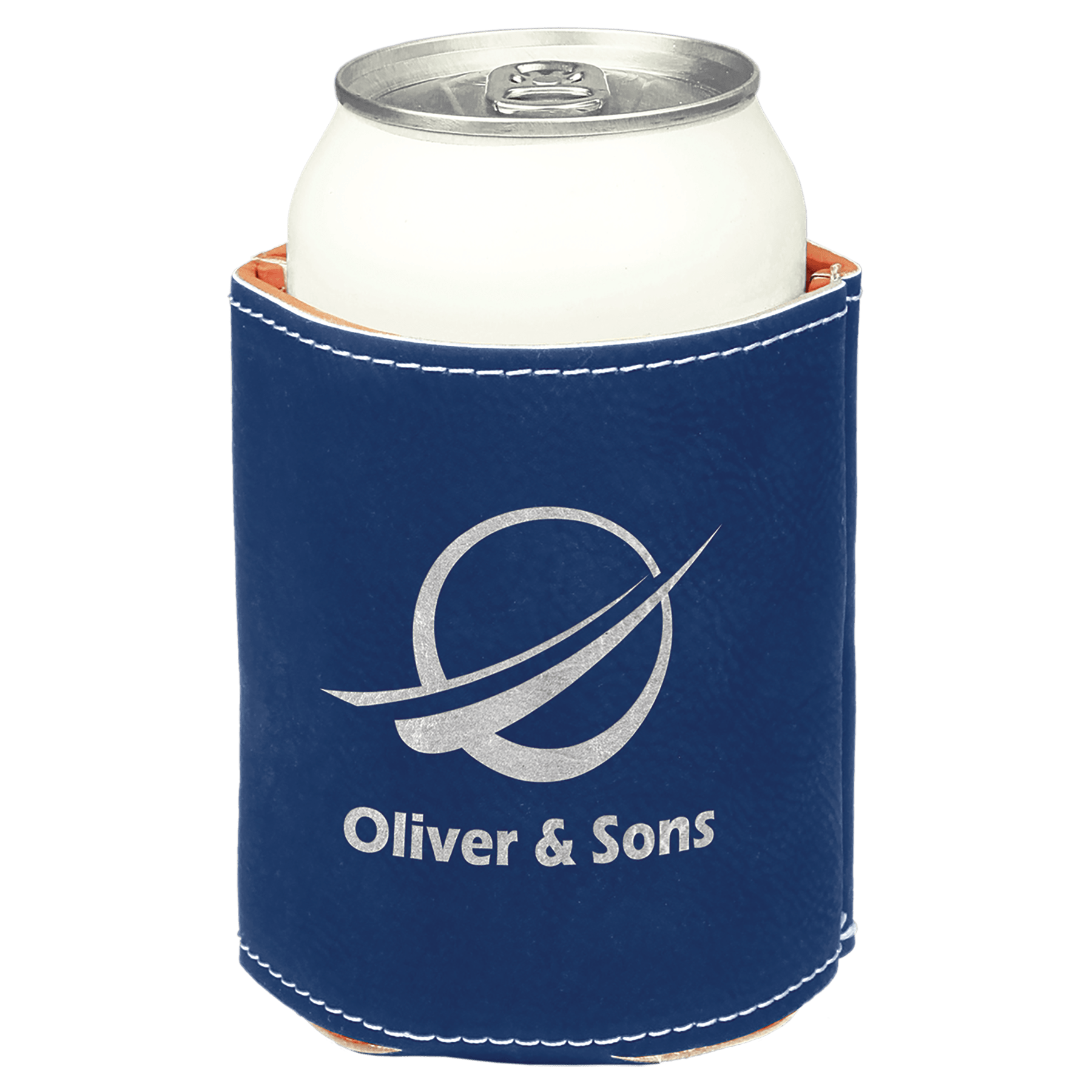 3 3/4"/Silver Laserable Leatherette Beverage Holder