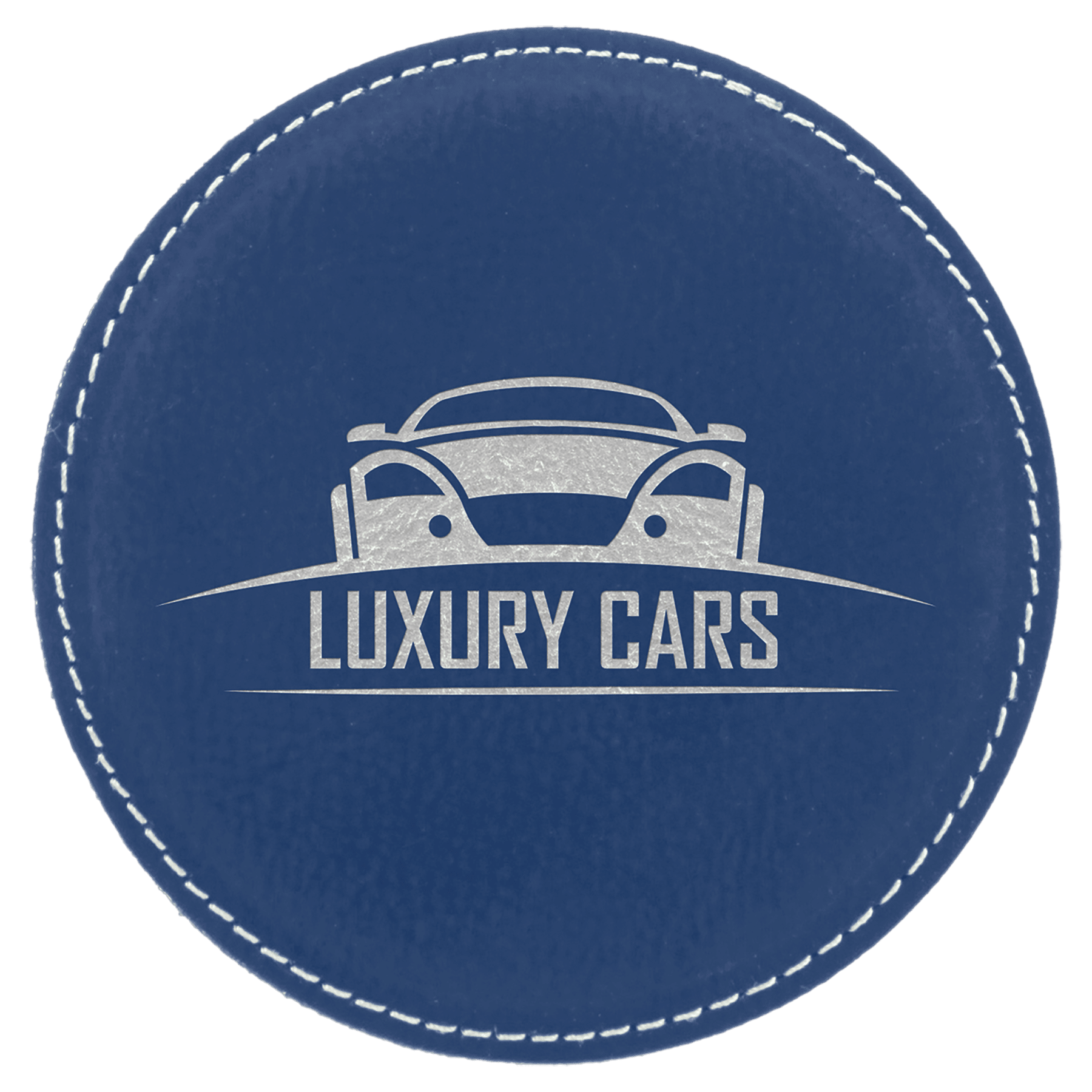4" Round/Silver Laserable Leatherette Coaster