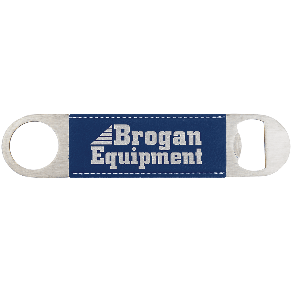 1 1/2" x 7"/Silver Laserable Leatherette Bottle Opener