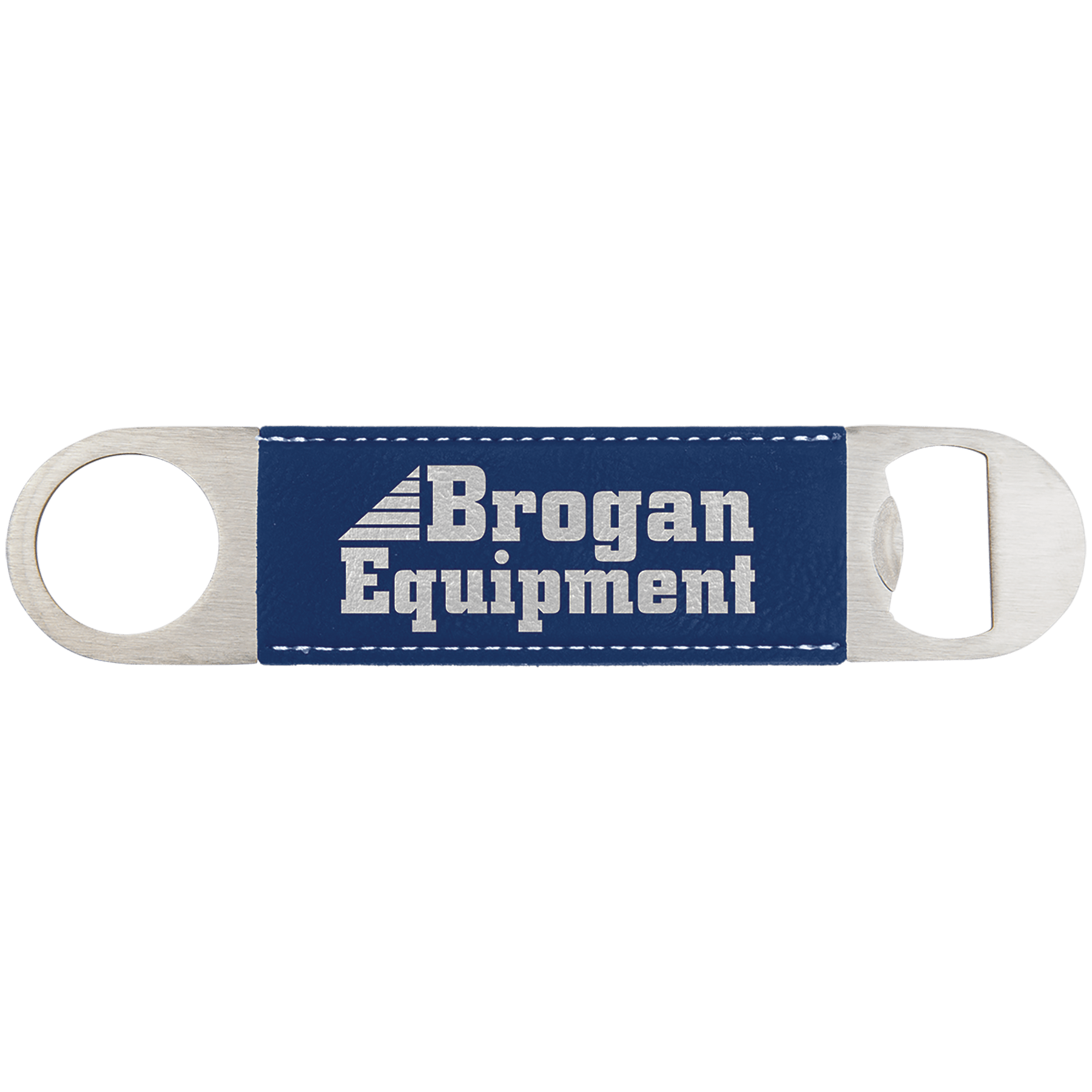 1 1/2" x 7"/Silver Laserable Leatherette Bottle Opener