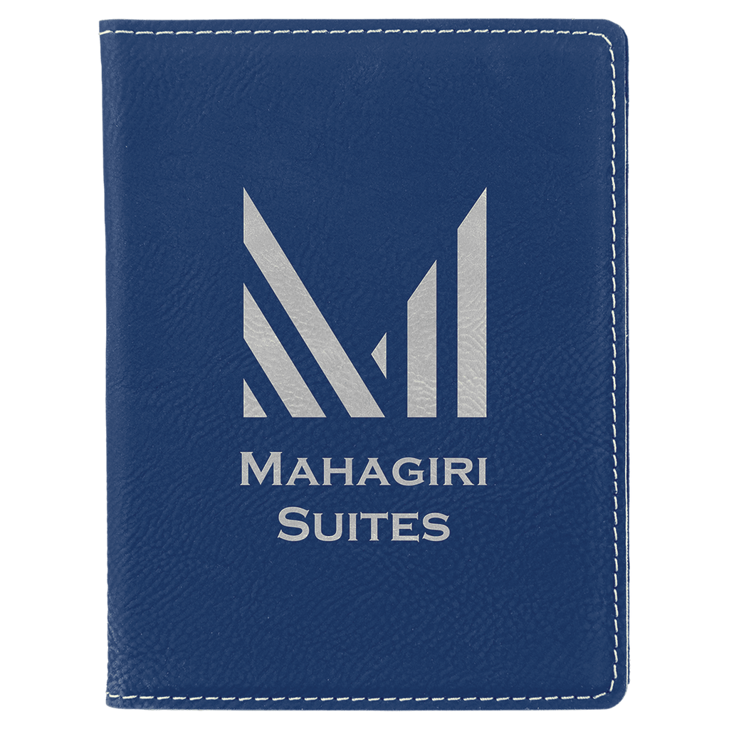 4 1/4" x 5 1/2"/Silver Laserable Leatherette Passport Holder