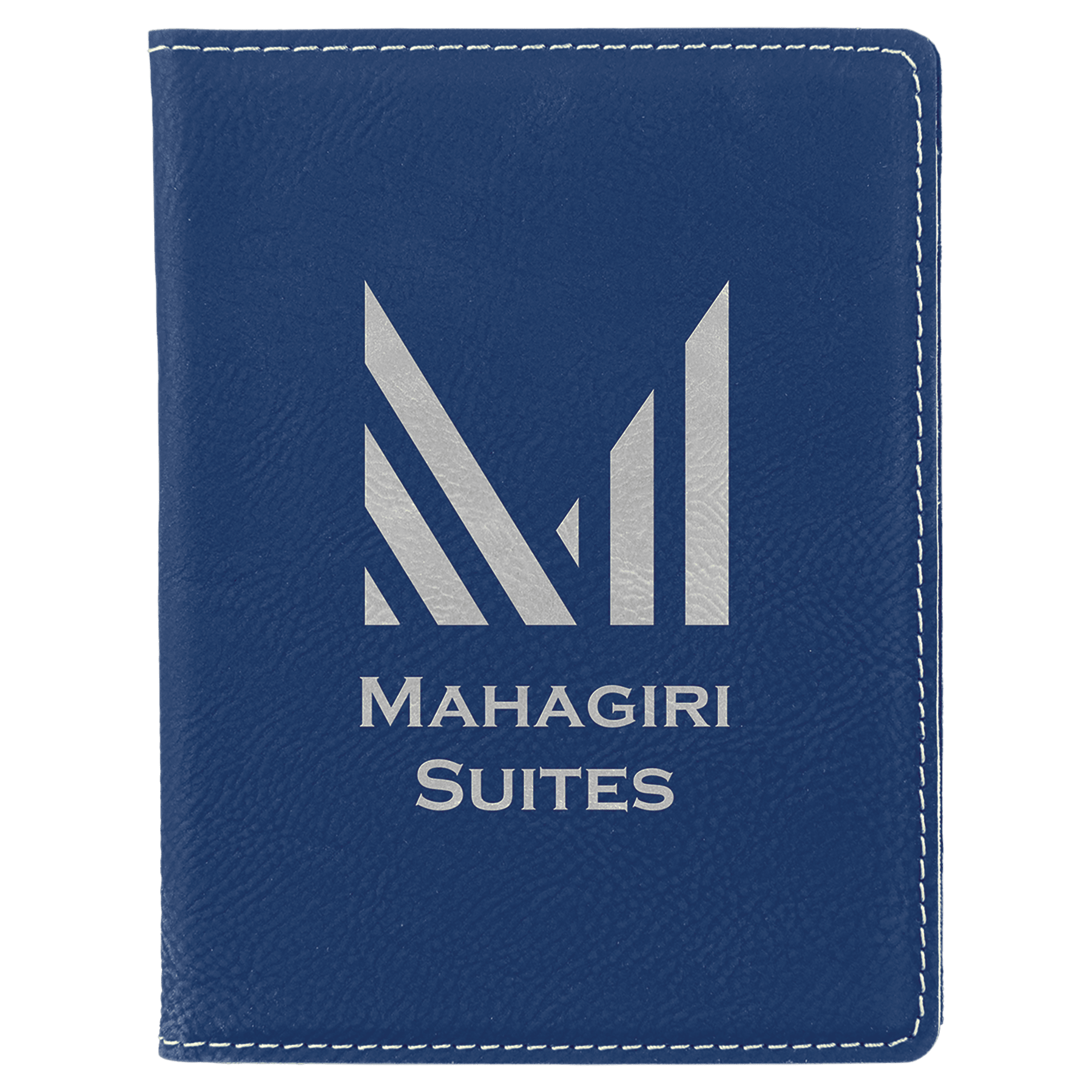 4 1/4" x 5 1/2"/Silver Laserable Leatherette Passport Holder