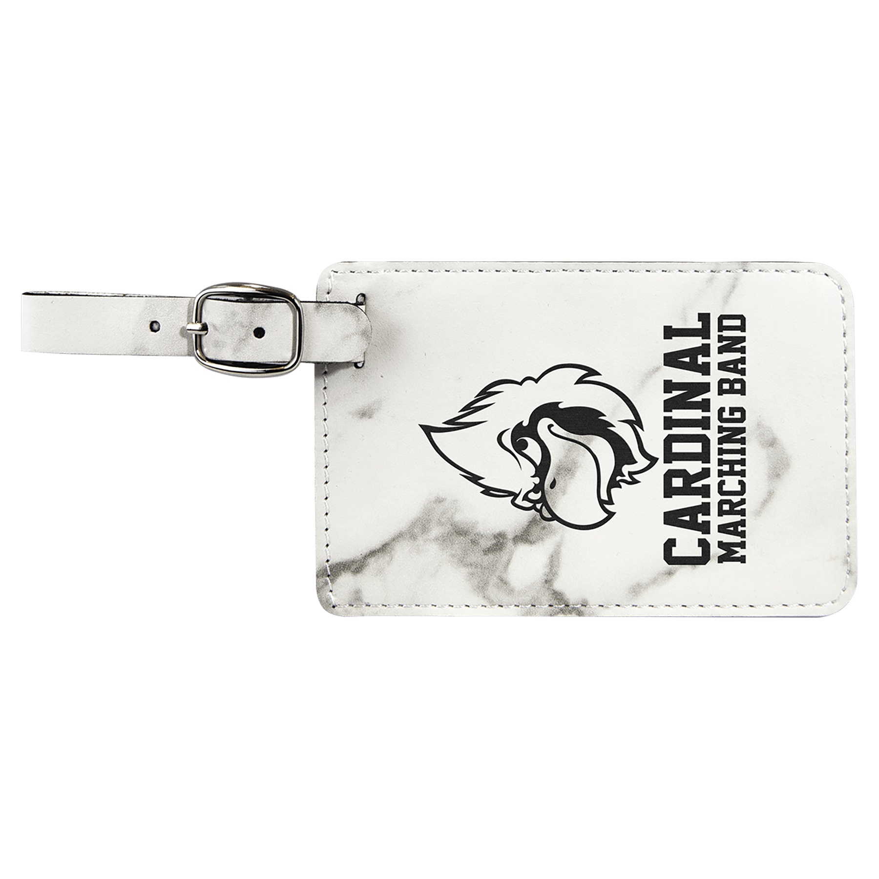 4 1/4" x 2 3/4" Marble Laserable Leatherette Luggage Tag