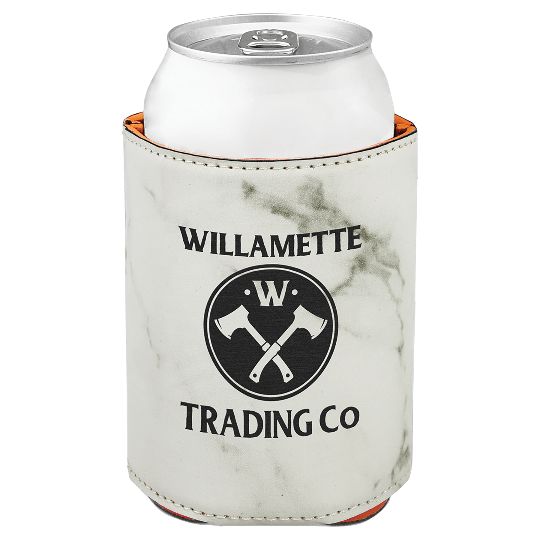 3 3/4" Marble Laserable Leatherette Beverage Holder