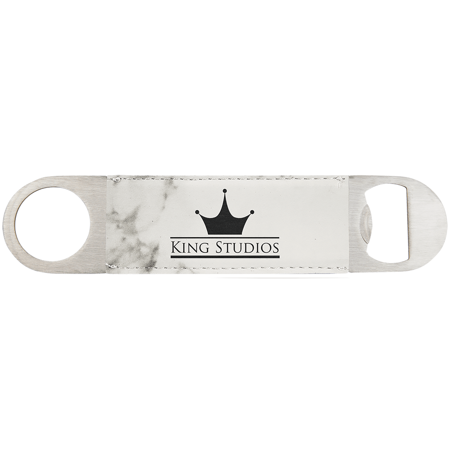 1 1/2" x 7" Marble Laserable Leatherette Bottle Opener