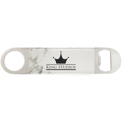 1 1/2" x 7" Marble Laserable Leatherette Bottle Opener
