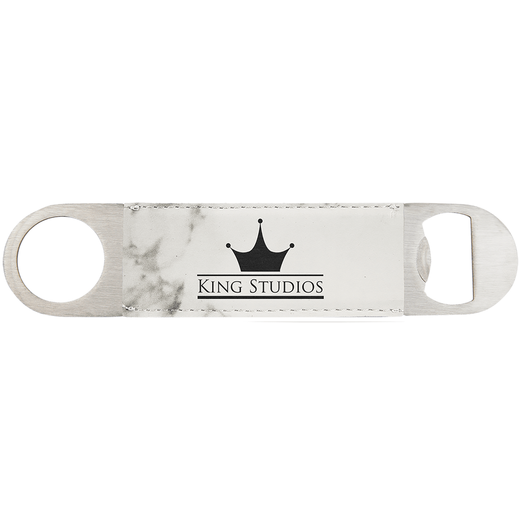 1 1/2" x 7" Marble Laserable Leatherette Bottle Opener