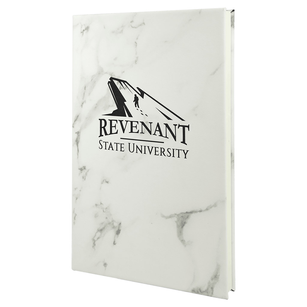 5 1/4" x 8 1/4" Marble Laserable Leatherette Journal with Lined Notepad