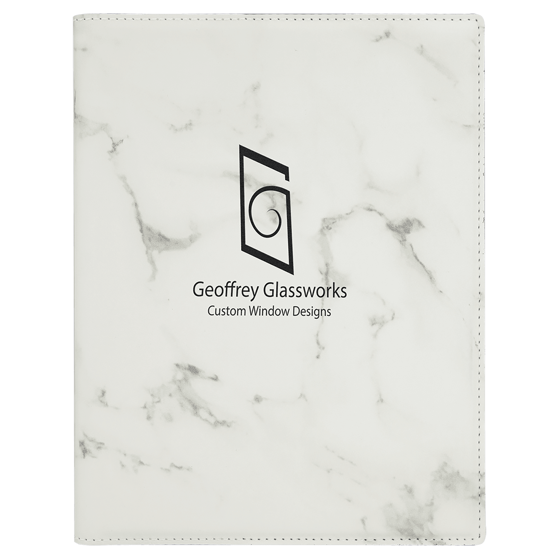 7" x 9" Marble Laserable Leatherette Small Portfolio with Notepad
