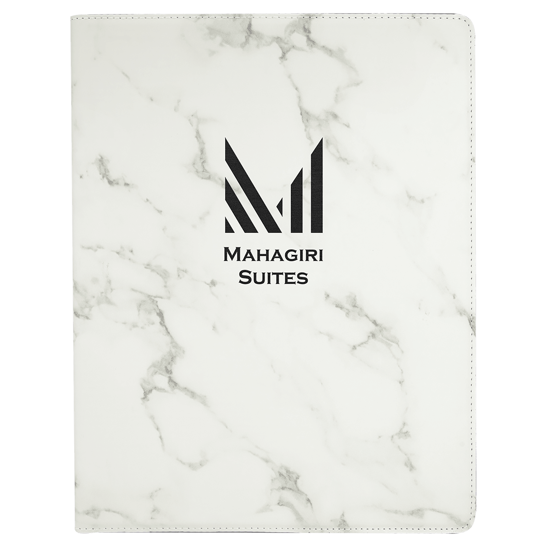 9 1/2" x 12" Marble Laserable Leatherette Portfolio with Notepad