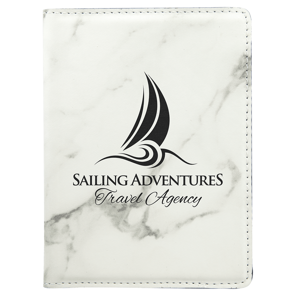 4 1/4" x 5 1/2" Marble Laserable Leatherette Passport Holder