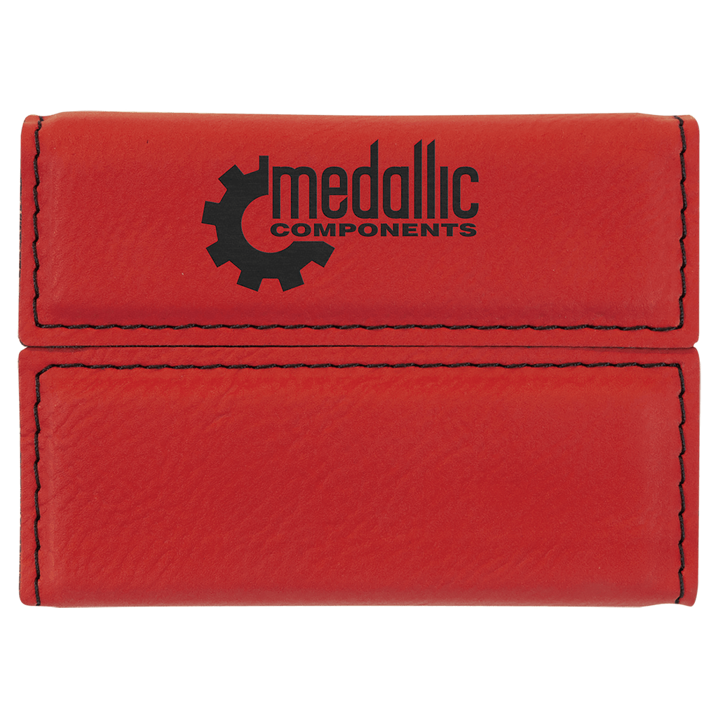 3 3/4" x 2 3/4" Laserable Leatherette Hard Business Card Holder