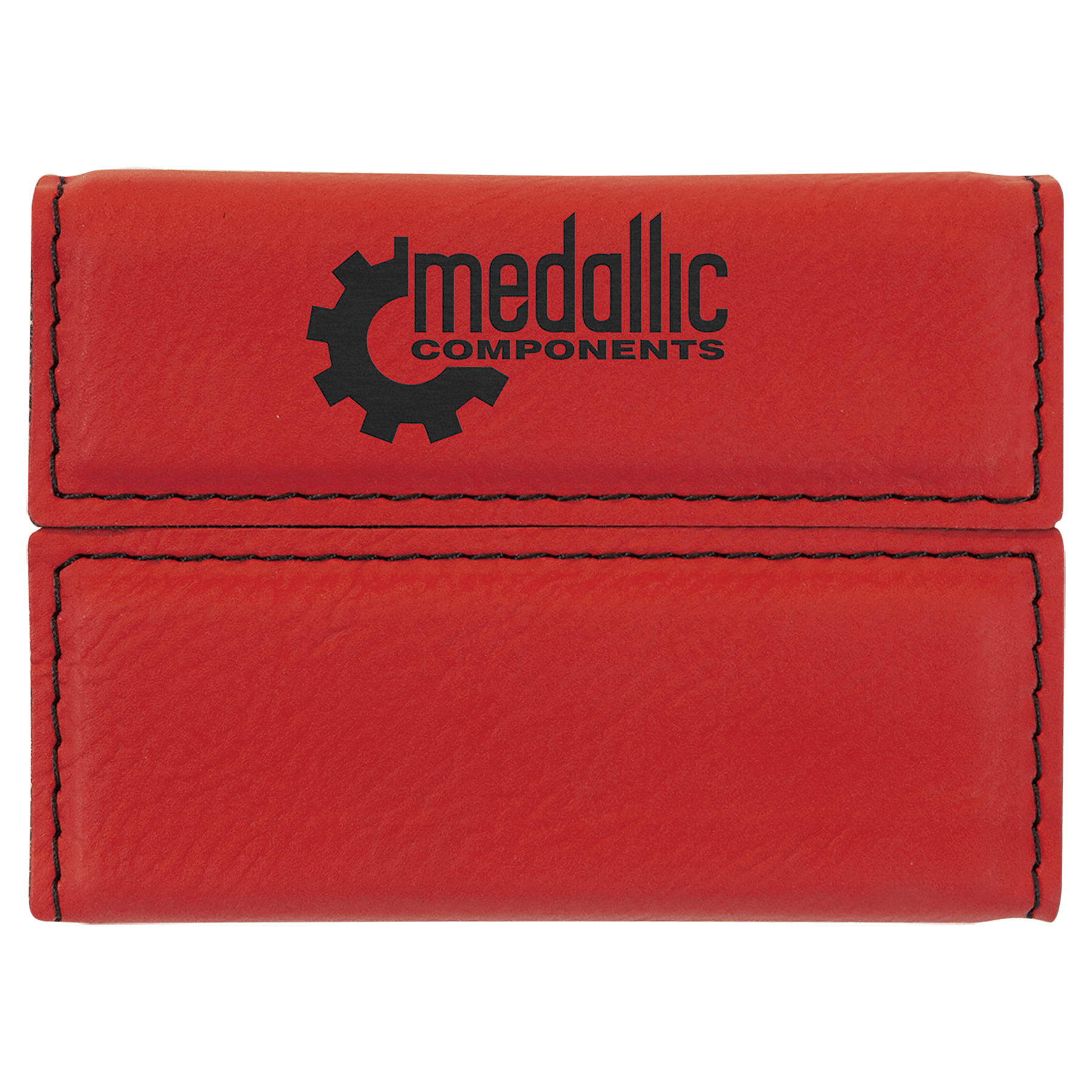 3 3/4" x 2 3/4" Laserable Leatherette Hard Business Card Holder