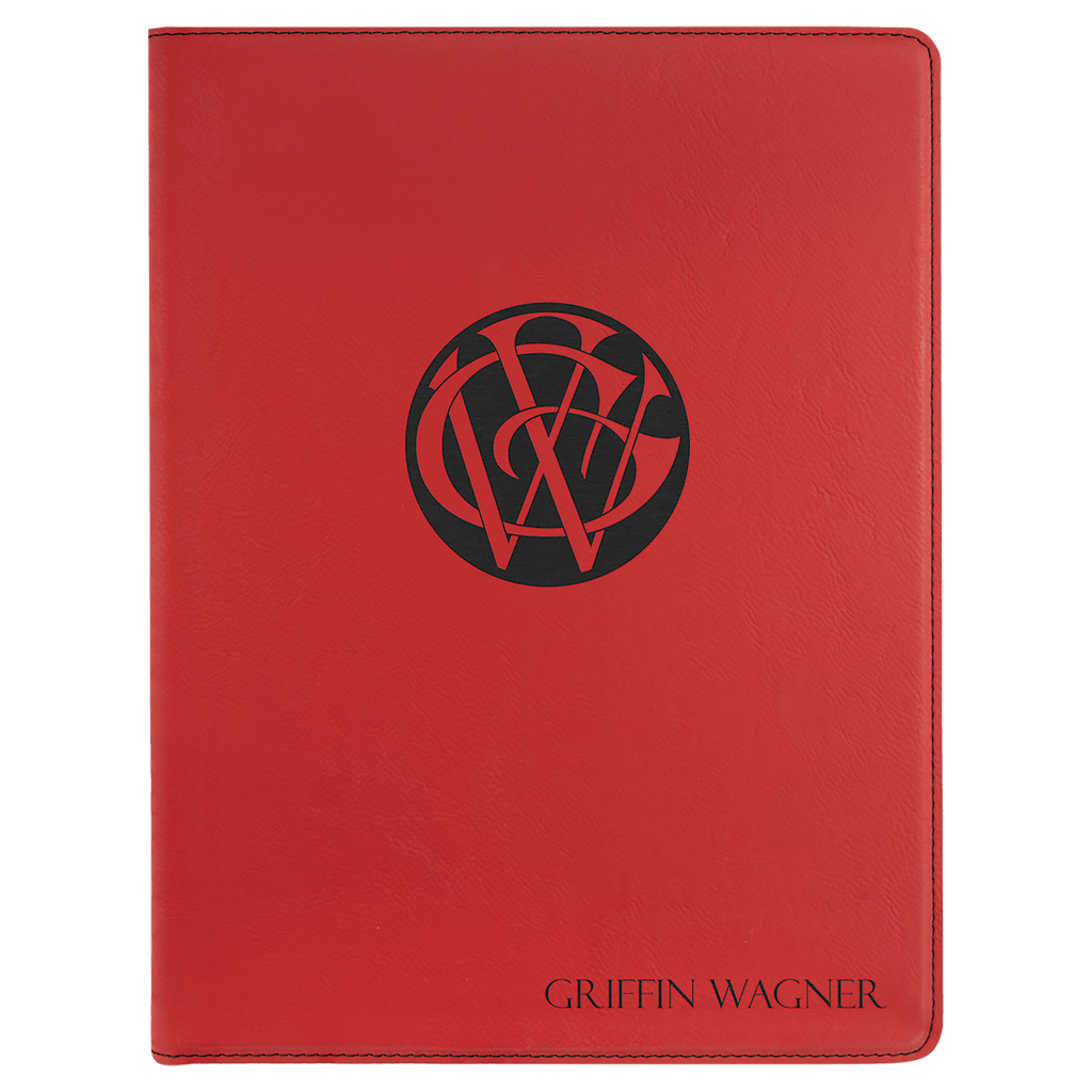 9 1/2" x 12" Laserable Leatherette Portfolio with Notepad