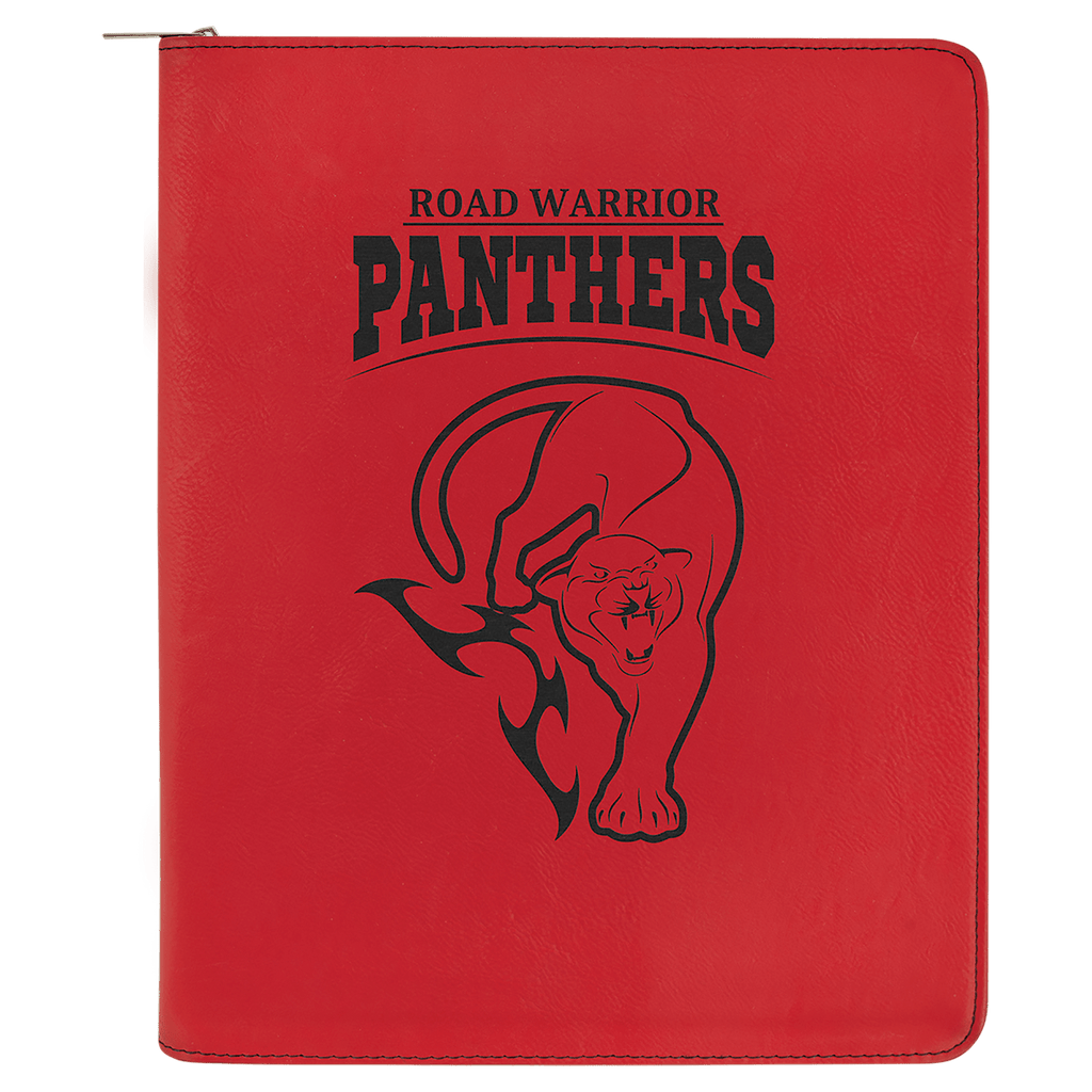 9 1/2" x 12" Laserable Leatherette Portfolio with Zipper and Notepad