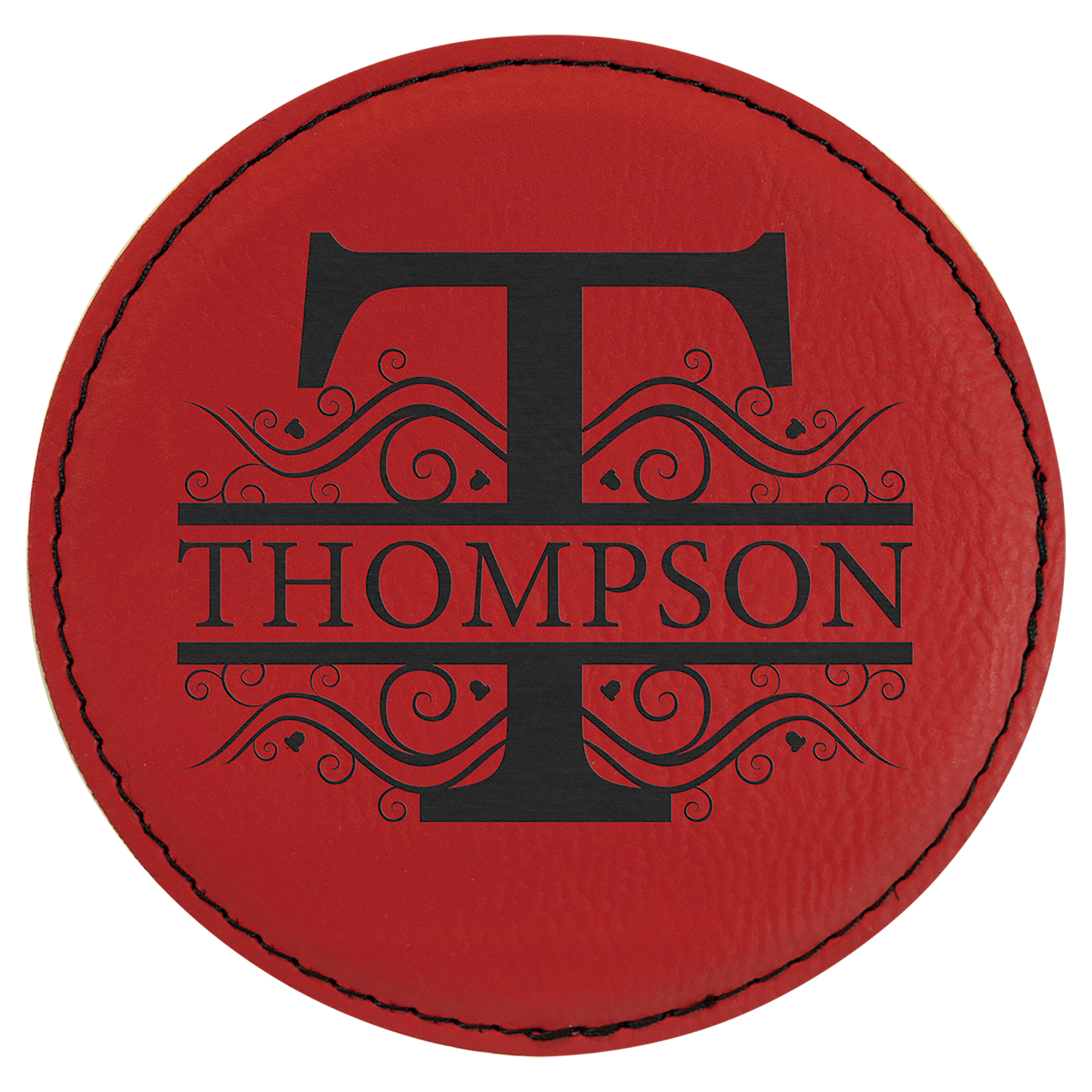 4" Round Laserable Leatherette Coaster