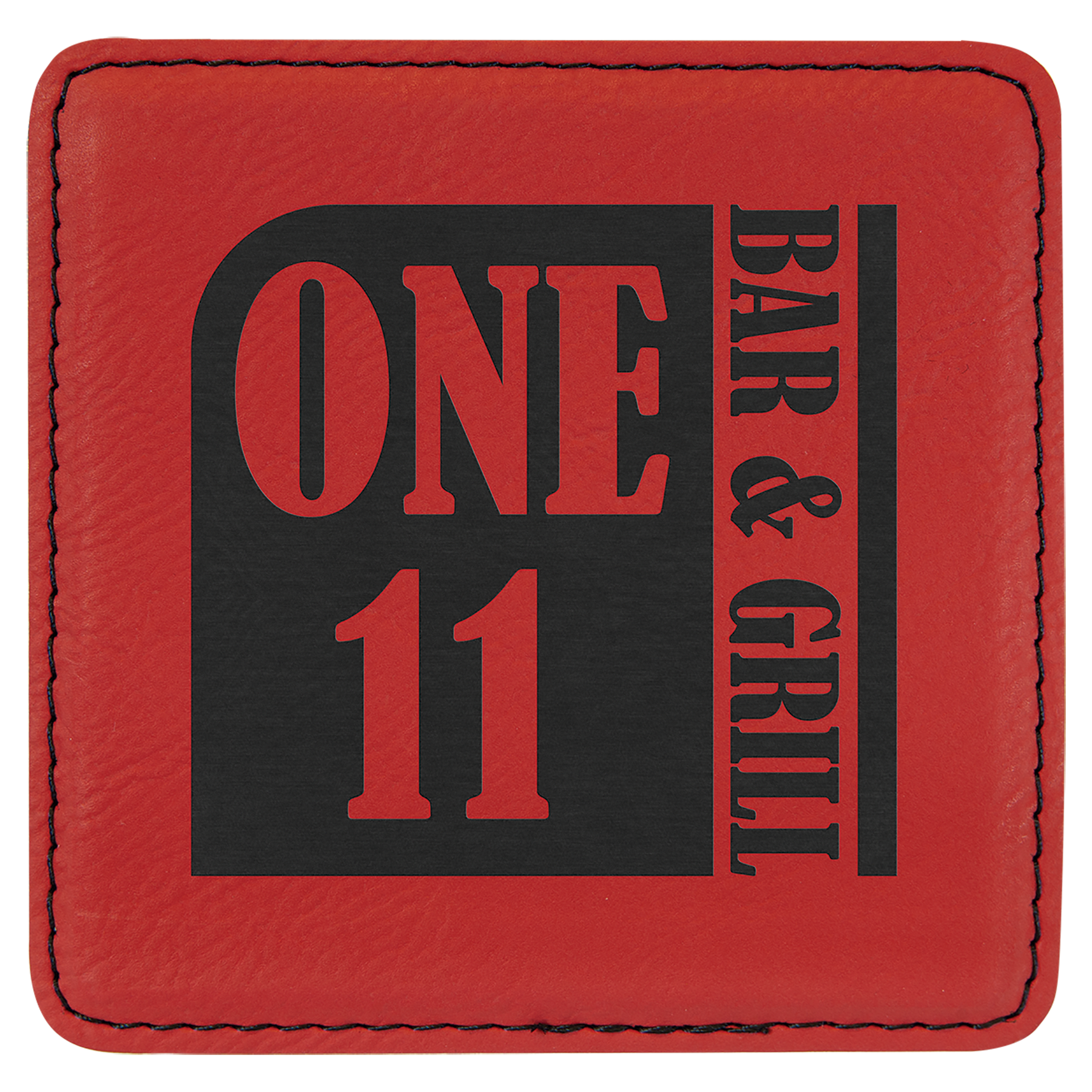 4" x 4" Square Laserable Leatherette Coaster