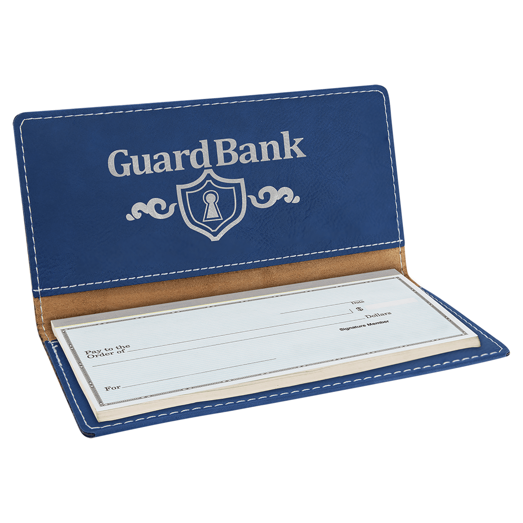 6 3/4" x 3 1/2"/Silver Laserable Leatherette Checkbook Cover
