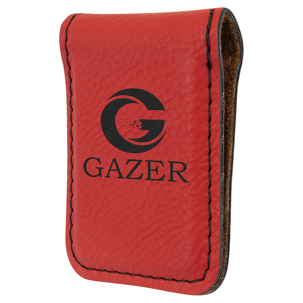 1 3/4" x 2 1/2" Laserable Leatherette Money Clip