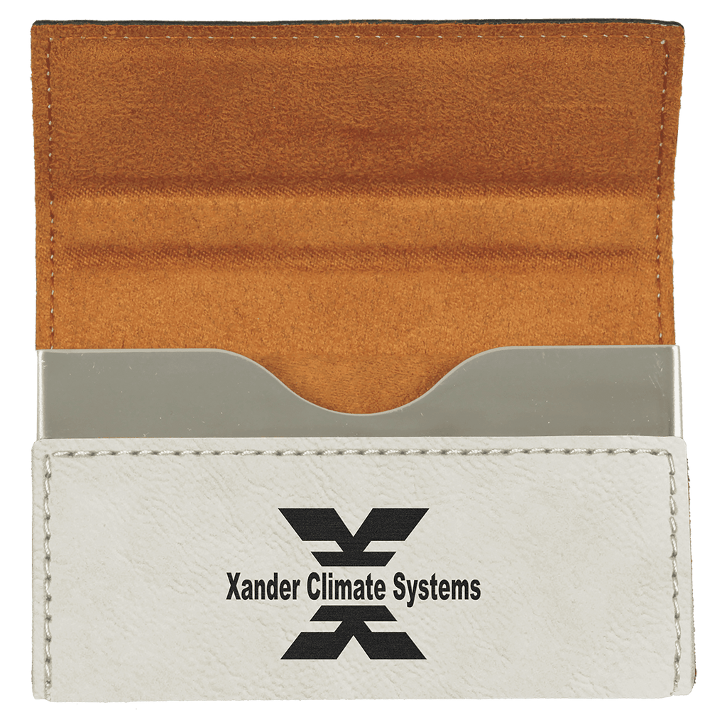 3 3/4" x 2 3/4" Laserable Leatherette Hard Business Card Holder