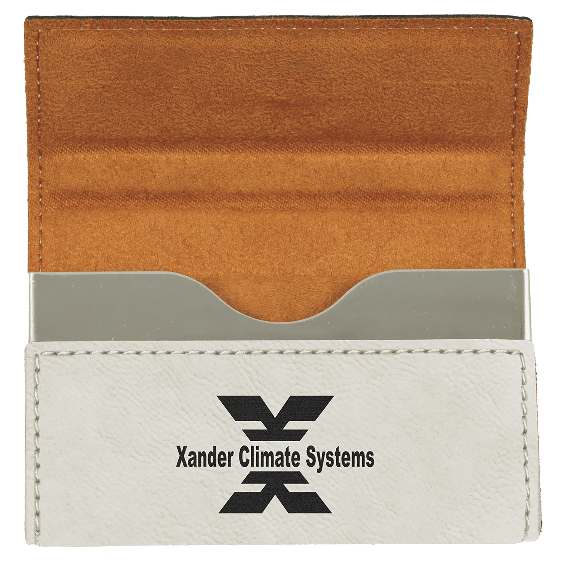 3 3/4" x 2 3/4" Laserable Leatherette Hard Business Card Holder