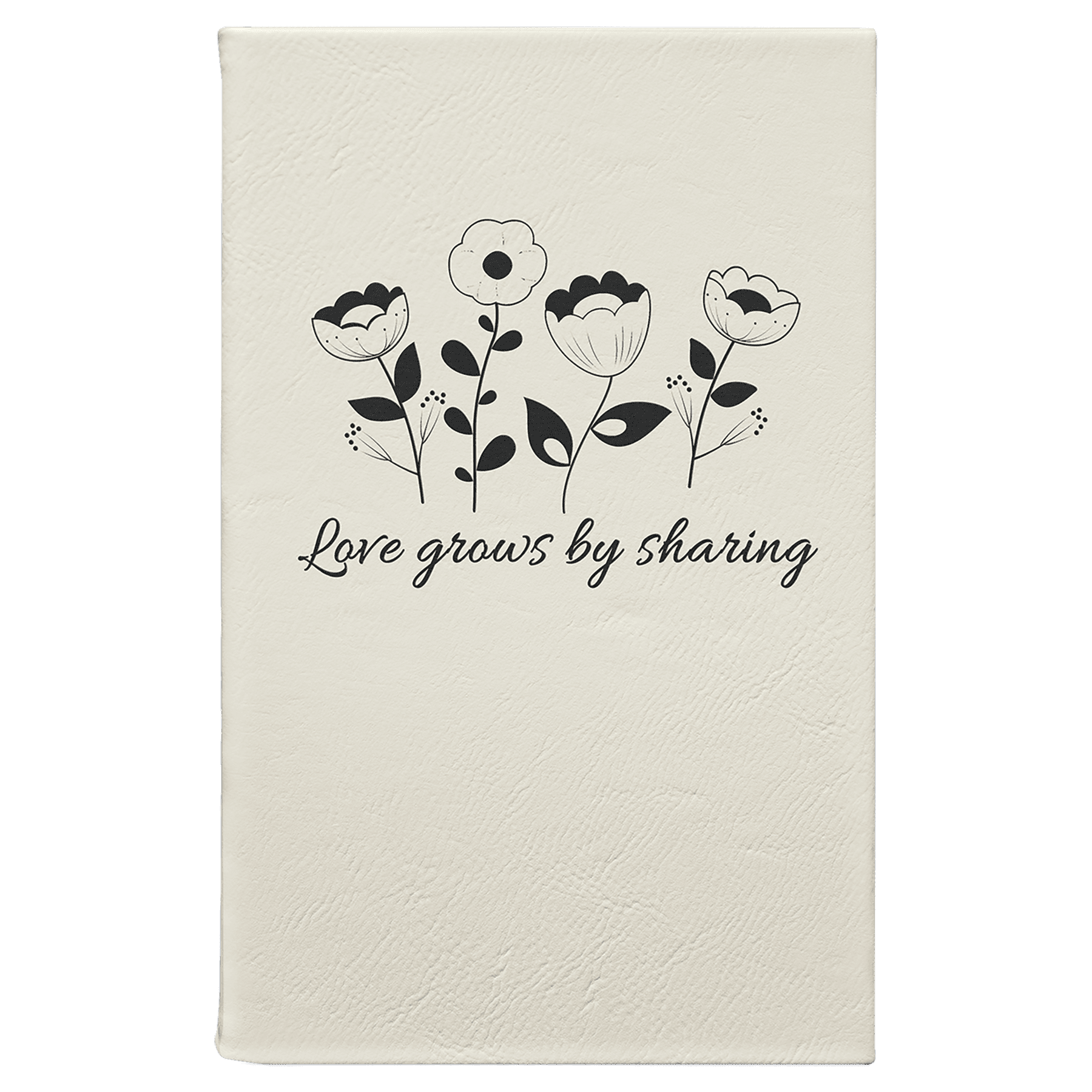 5 1/4" x 8 1/4"/Black Laserable Leatherette Journal with Lined Notepad