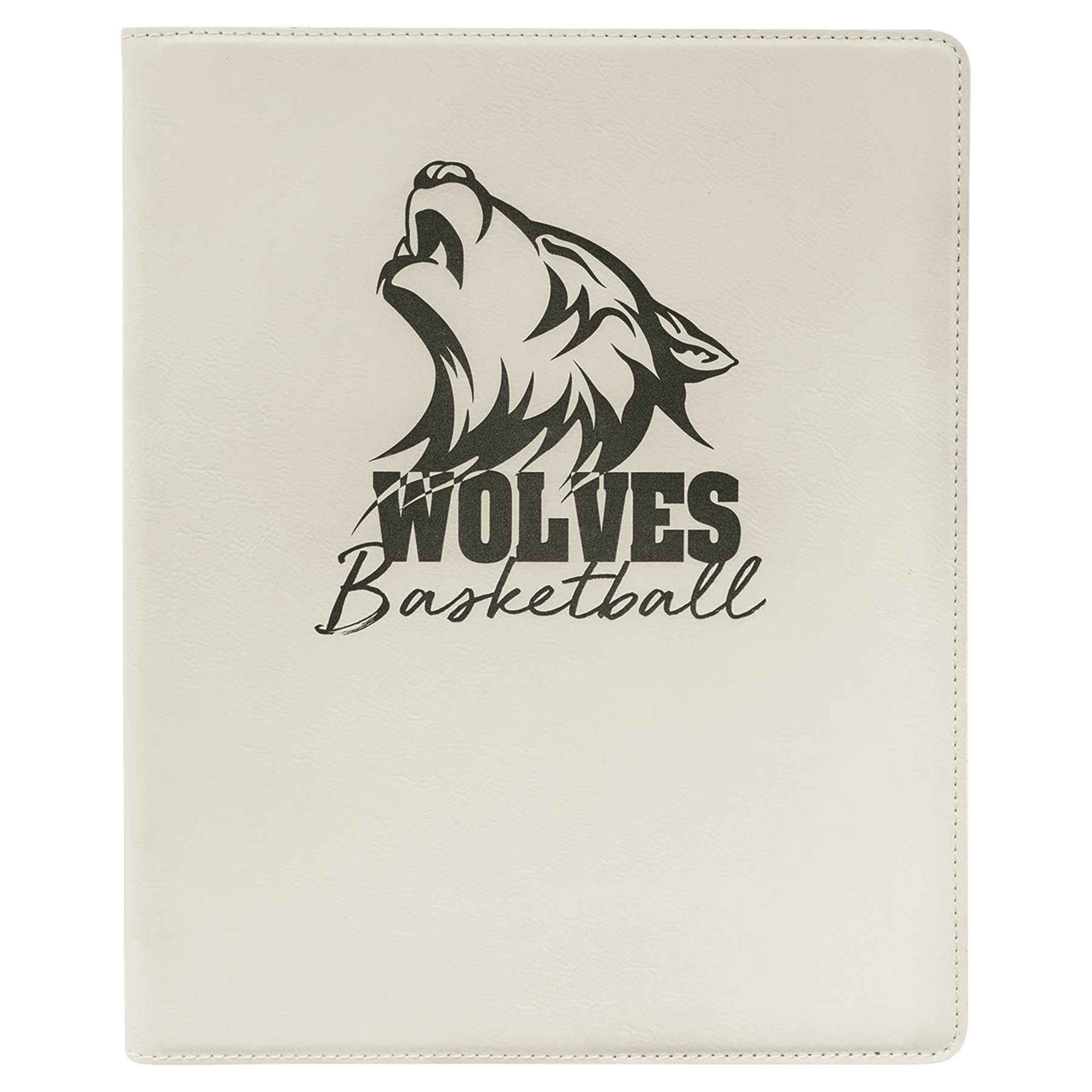 9 1/2" x 12"/Black Laserable Leatherette Portfolio with Notepad