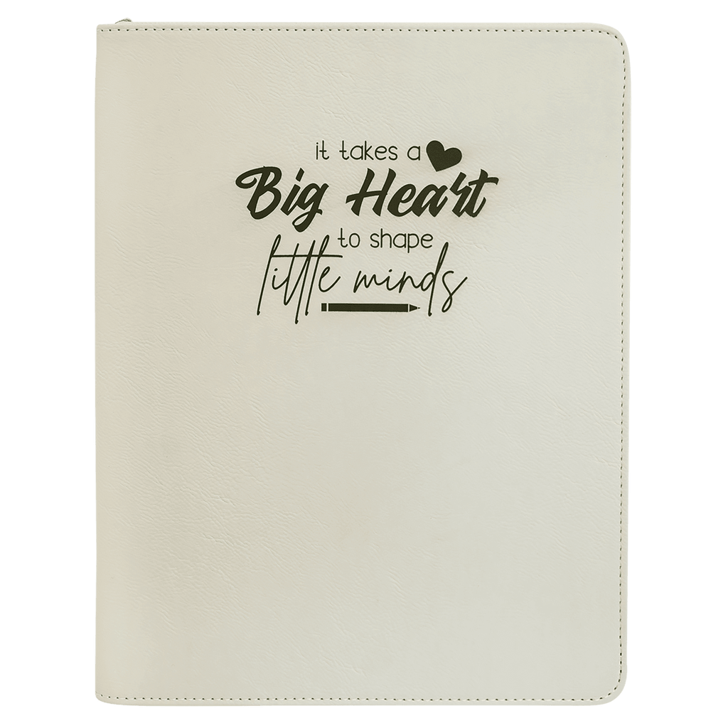 9 1/2" x 12" with Zipper Laserable Leatherette Portfolio with Notepad