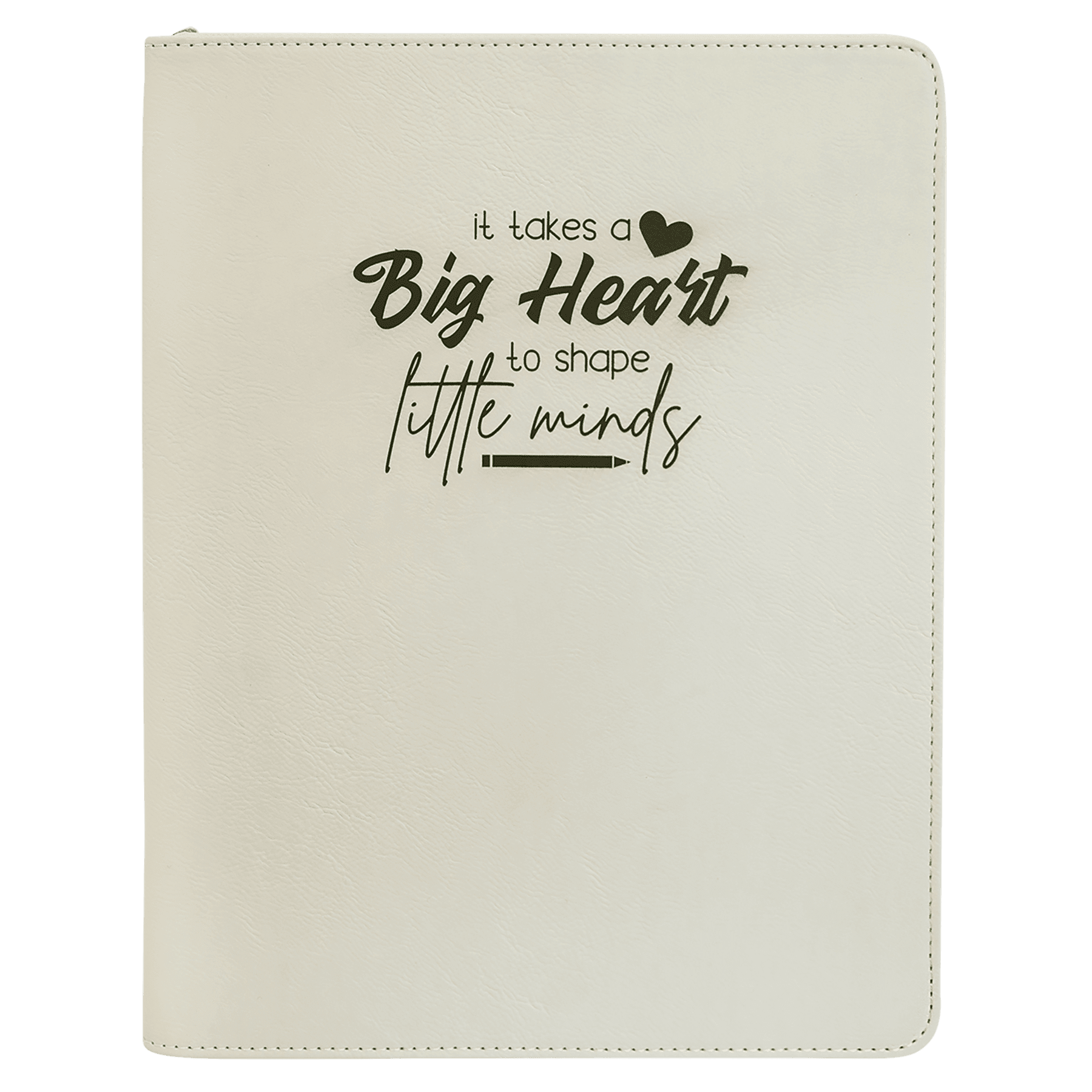 9 1/2" x 12" with Zipper Laserable Leatherette Portfolio with Notepad