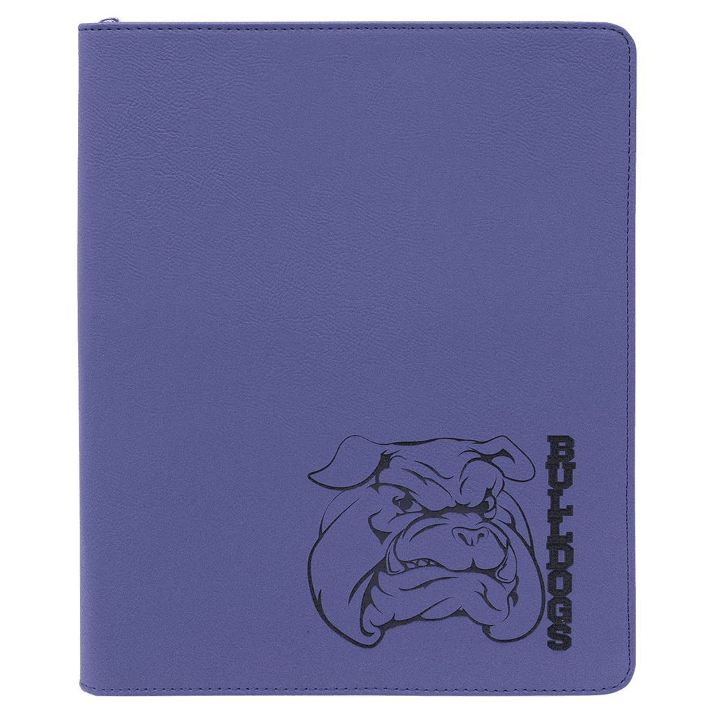 9 1/2" x 12" with Zipper Laserable Leatherette Portfolio with Notepad