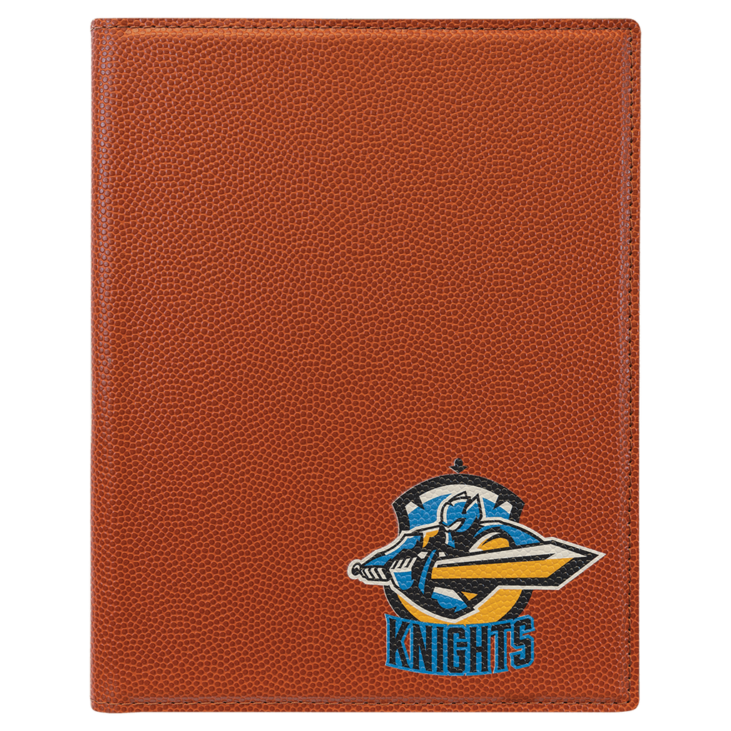 7" x 9" Basketball Laserable Leatherette Small Portfolio with Notepad