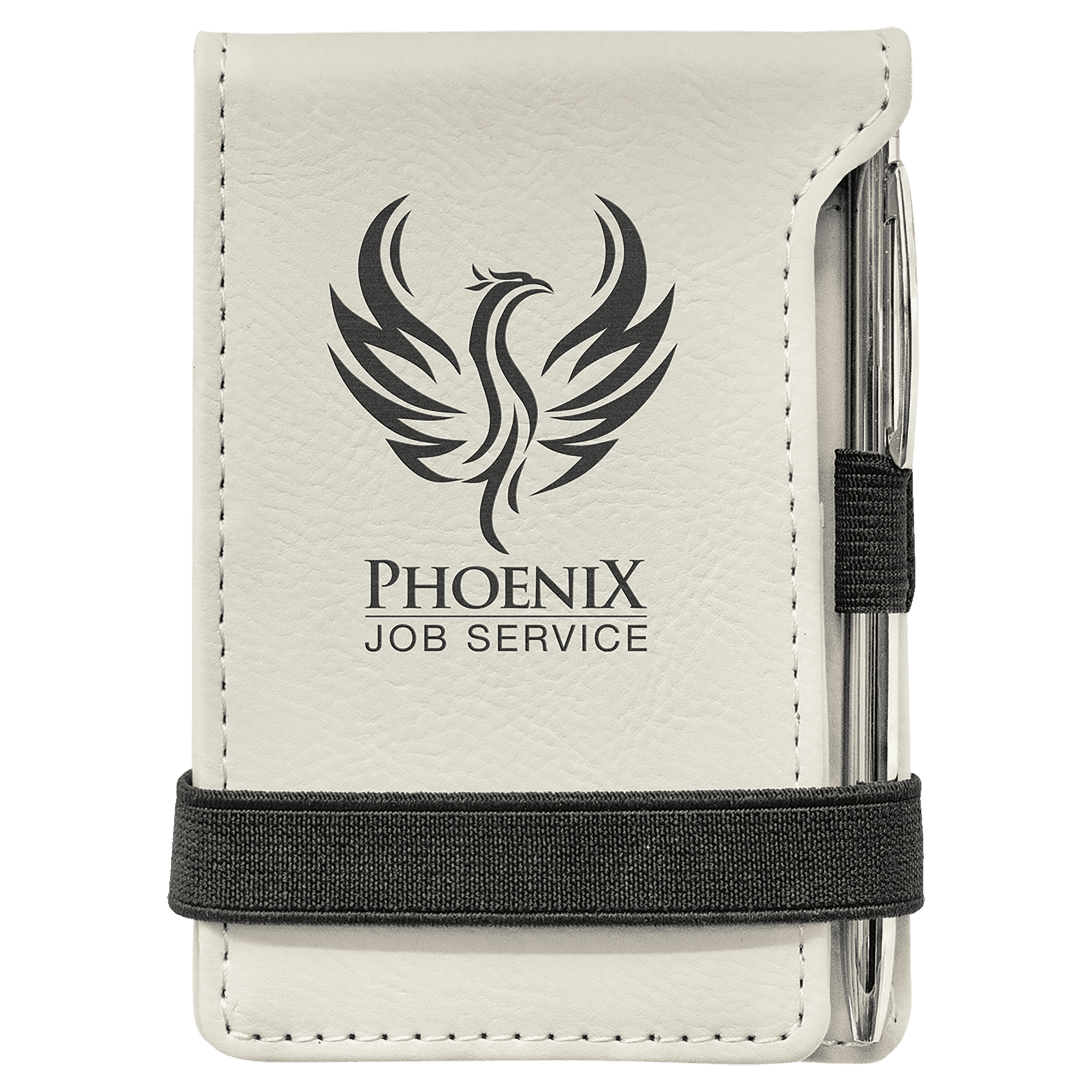 3 1/4" x 4 3/4" Laserable Leatherette Mini Notepad with Pen