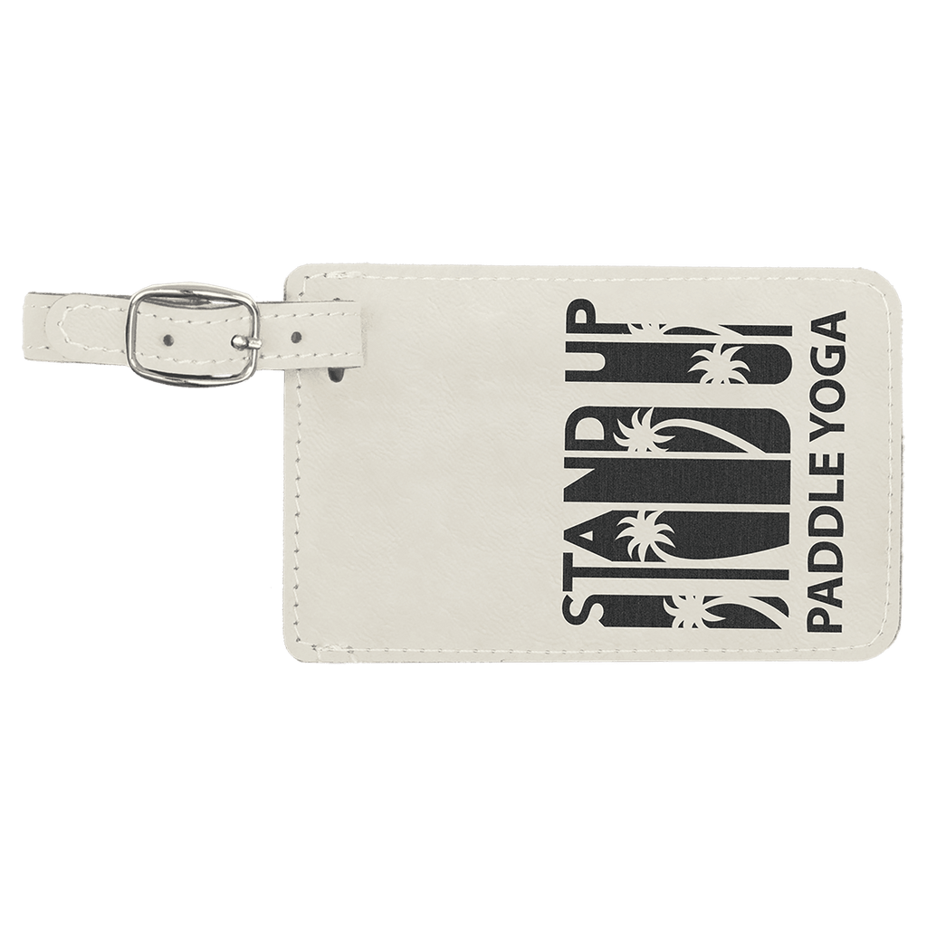 4 1/4" x 2 3/4"/Black Laserable Leatherette Luggage Tag