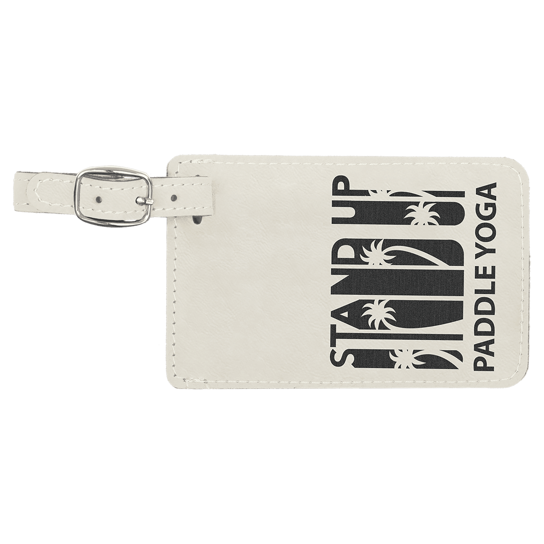 4 1/4" x 2 3/4"/Black Laserable Leatherette Luggage Tag