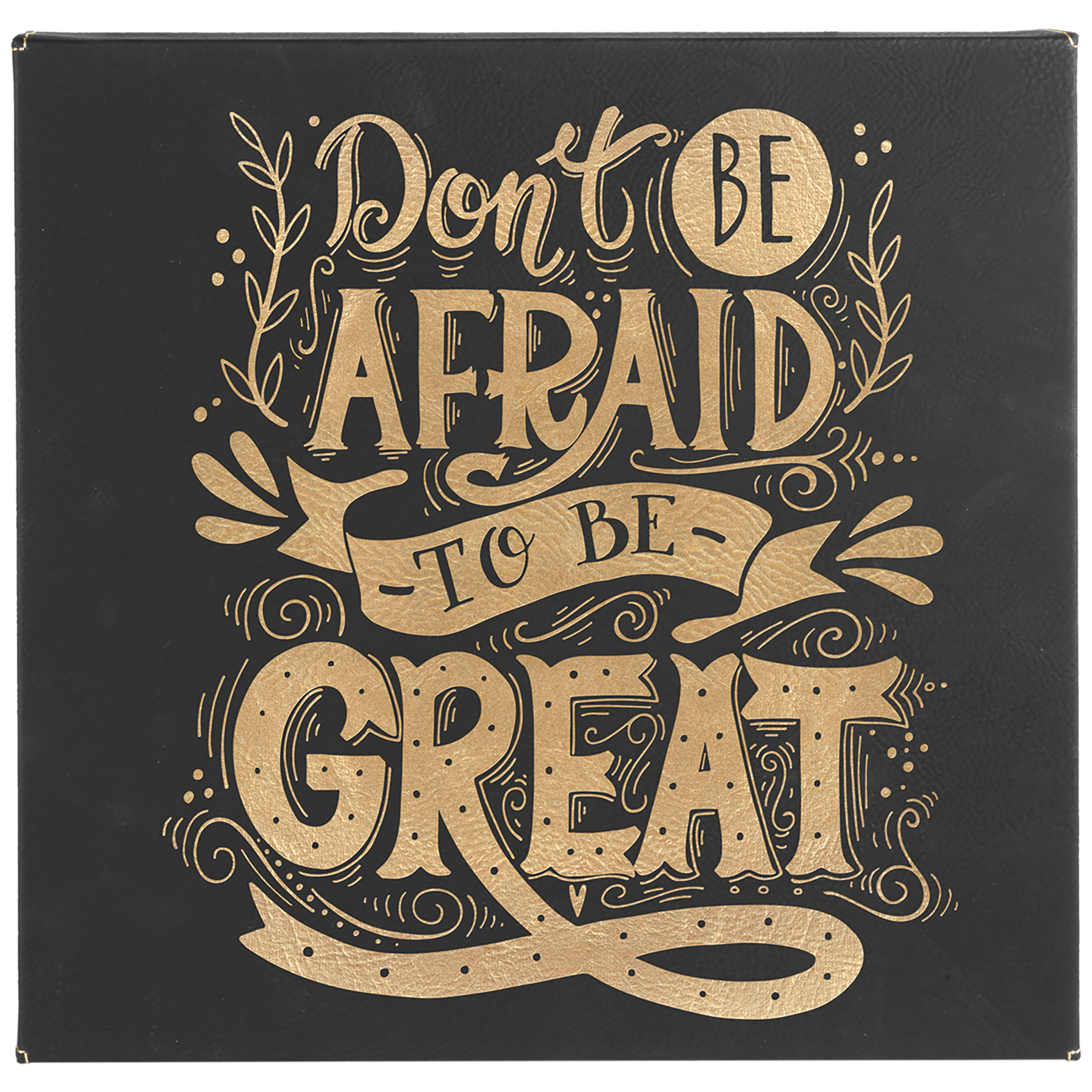 10" x 10"/Gold Laserable Leatherette Wall Decor with Sawtooth Hanger