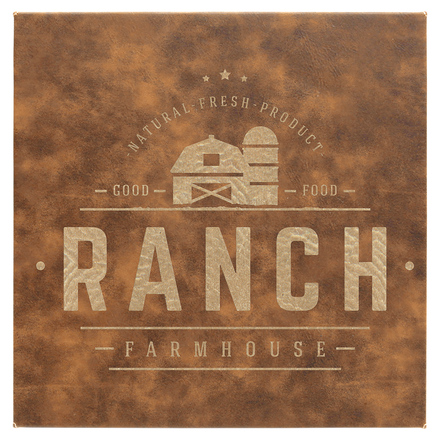 10" x 10" Rustic/Gold Laserable Leatherette Wall Decor with Sawtooth Hanger