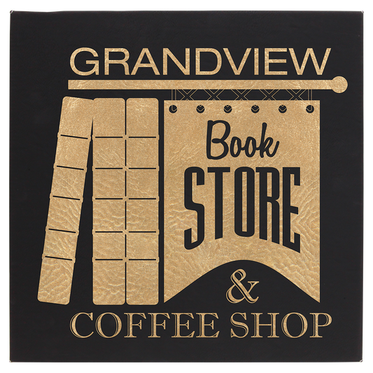 14" x 14"/Gold Laserable Leatherette Wall Decor with Sawtooth Hanger