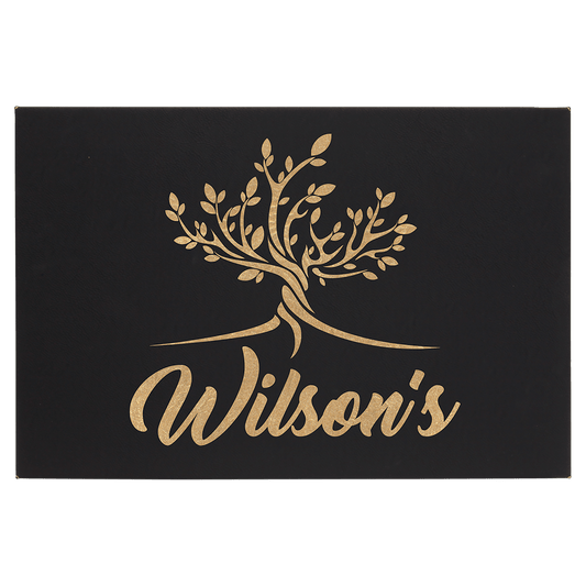 12" x 18"/Gold Laserable Leatherette Wall Decor with Sawtooth Hanger