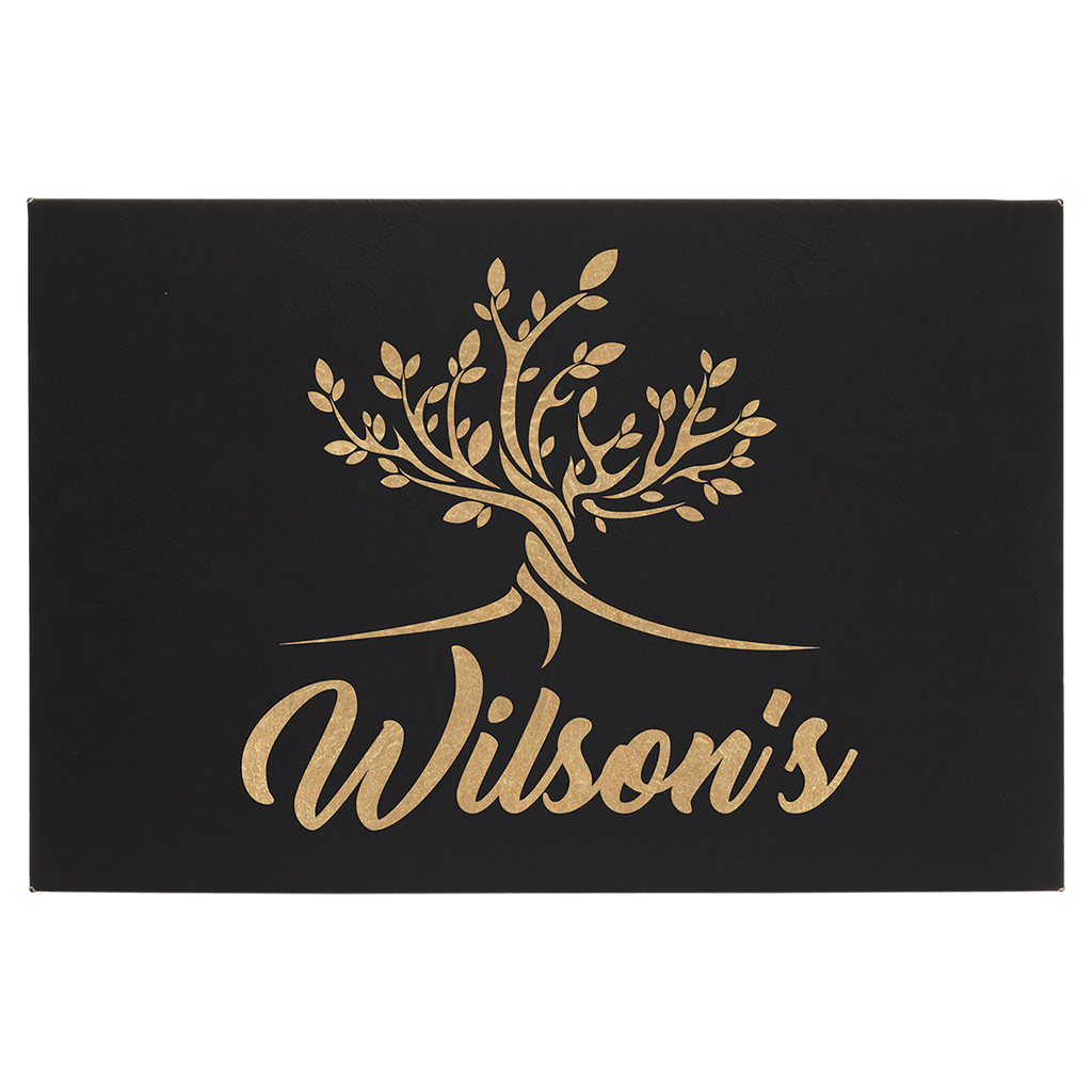 12" x 18"/Gold Laserable Leatherette Wall Decor with Sawtooth Hanger