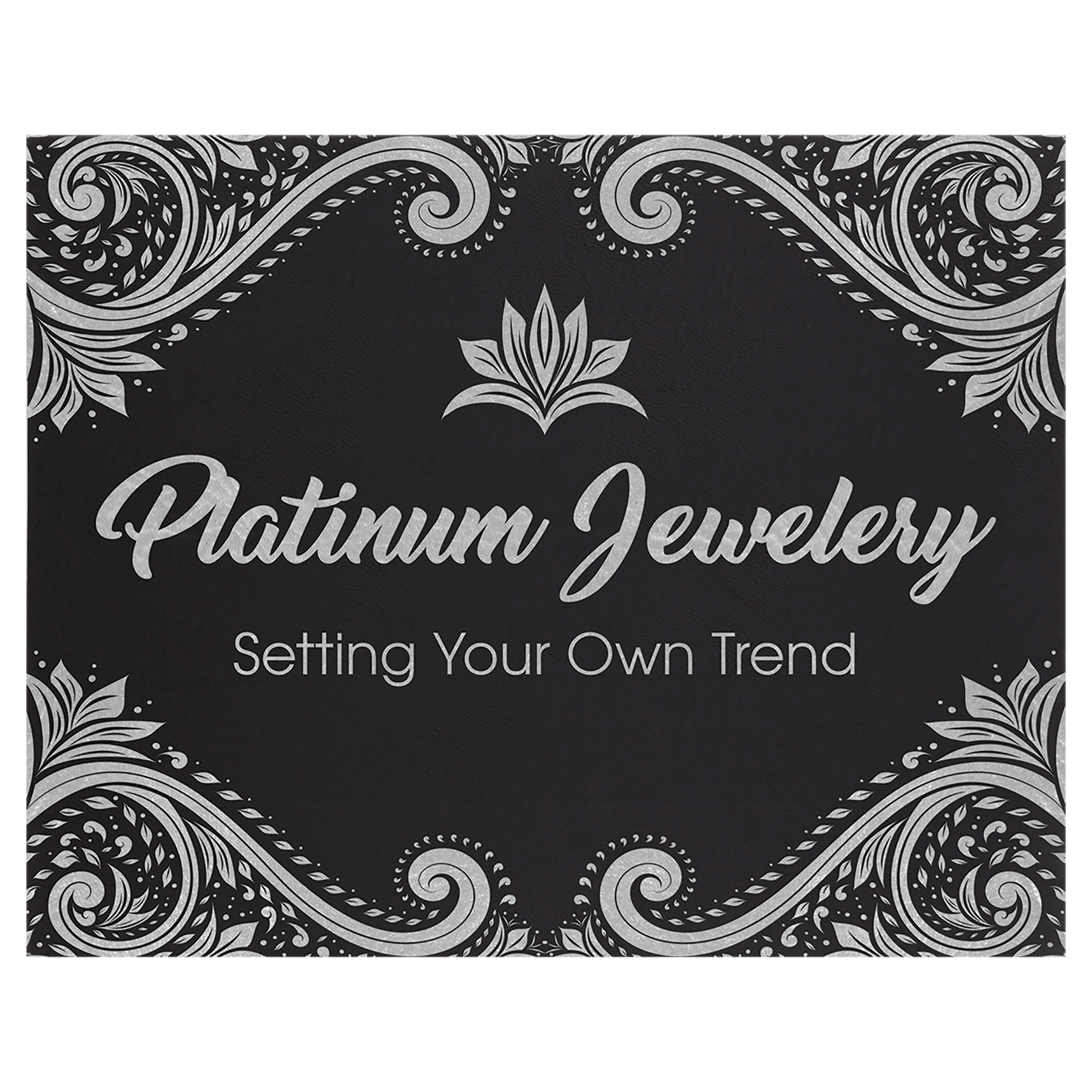 12" x 18"/Silver Laserable Leatherette Wall Decor with Sawtooth Hanger