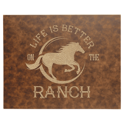 12" x 18" Rustic/Gold Laserable Leatherette Wall Decor with Sawtooth Hanger