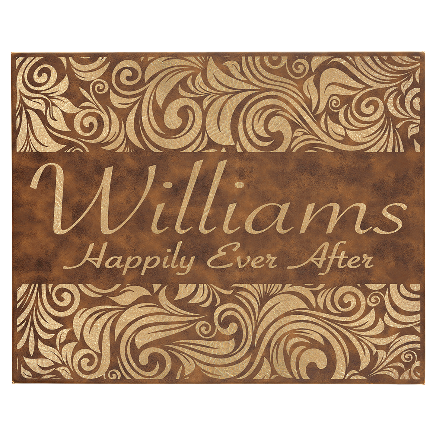 16" x 20" Rustic/Gold Laserable Leatherette Wall Decor with Sawtooth Hanger