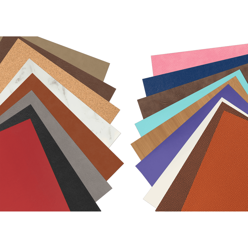 12" x 24" Laserable Leatherette Sheet Stock with Kota Pro Adhesive Sample Set LLA301-LLA319