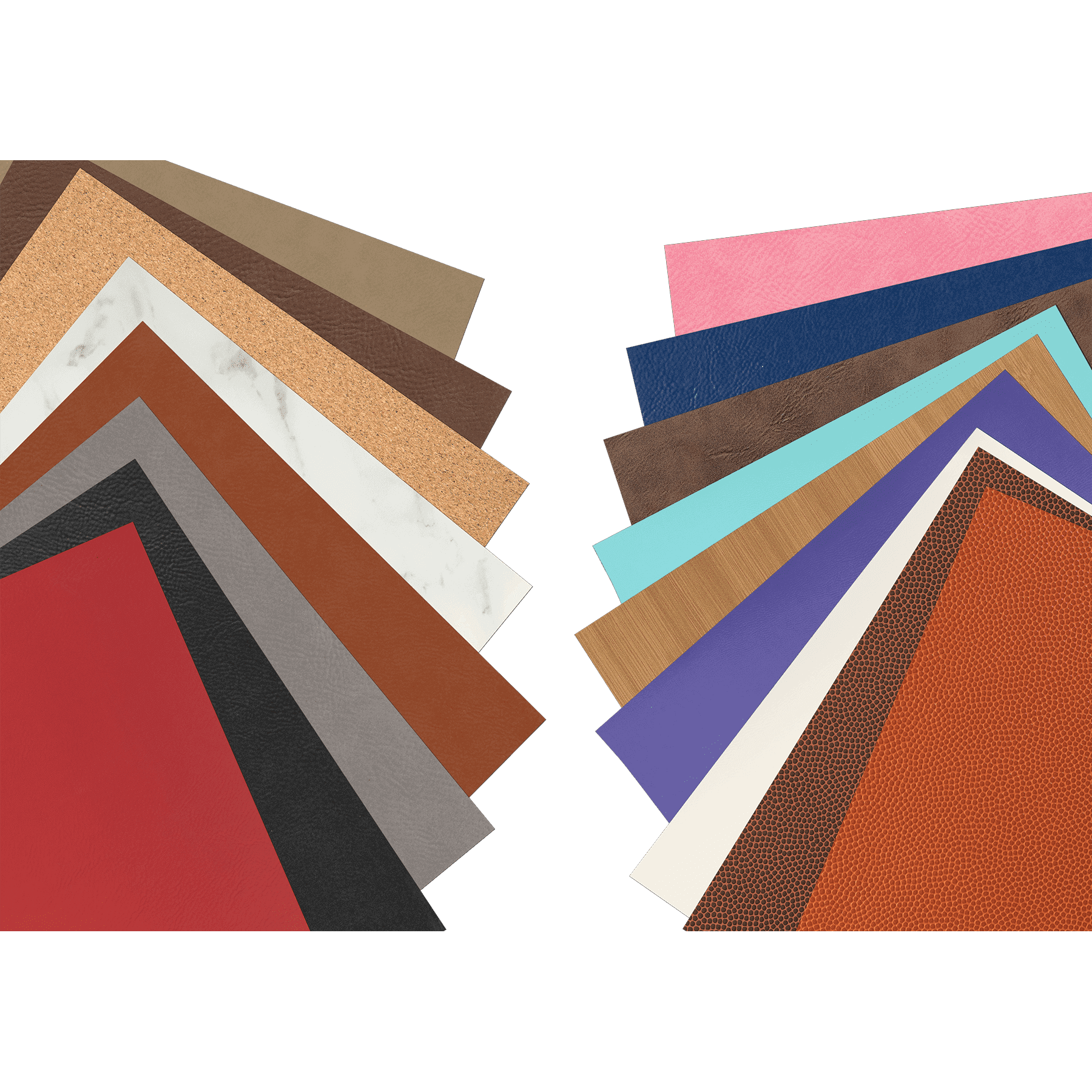 12" x 24" Laserable Leatherette Sheet Stock with Kota Pro Adhesive Sample Set LLA301-LLA319